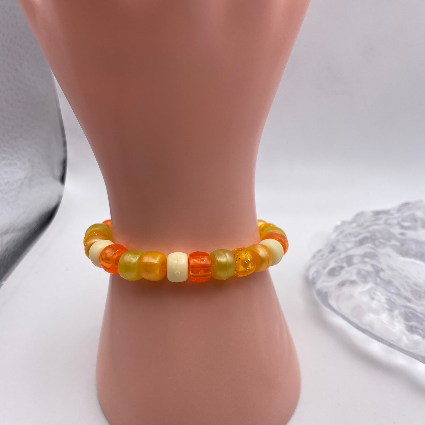 Yellow and Orange Beaded Bracelet