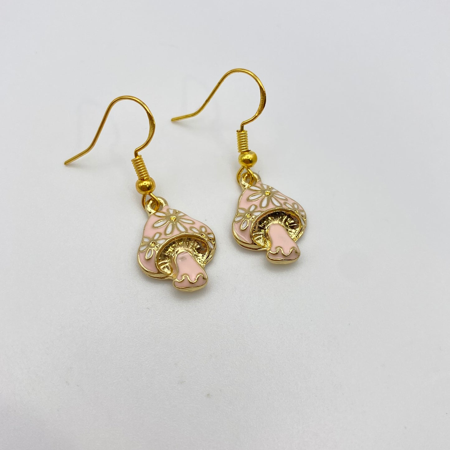 Colourful Gold Mushroom Earrings