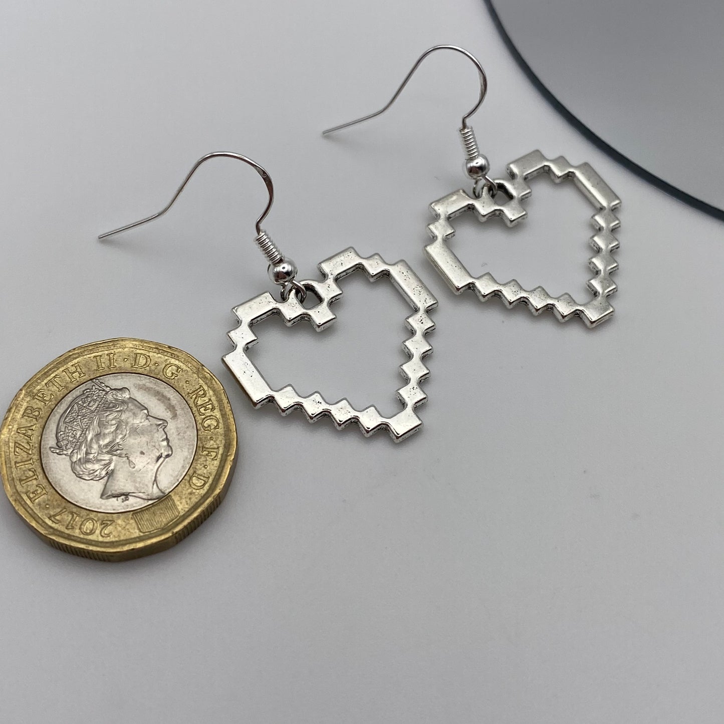 Pixel Block Heart Earrings