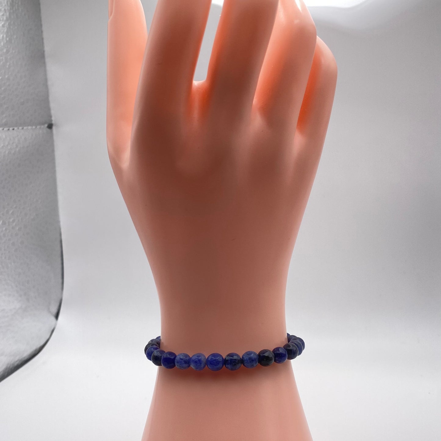 Round Blue Sodalite Crystal Bracelet