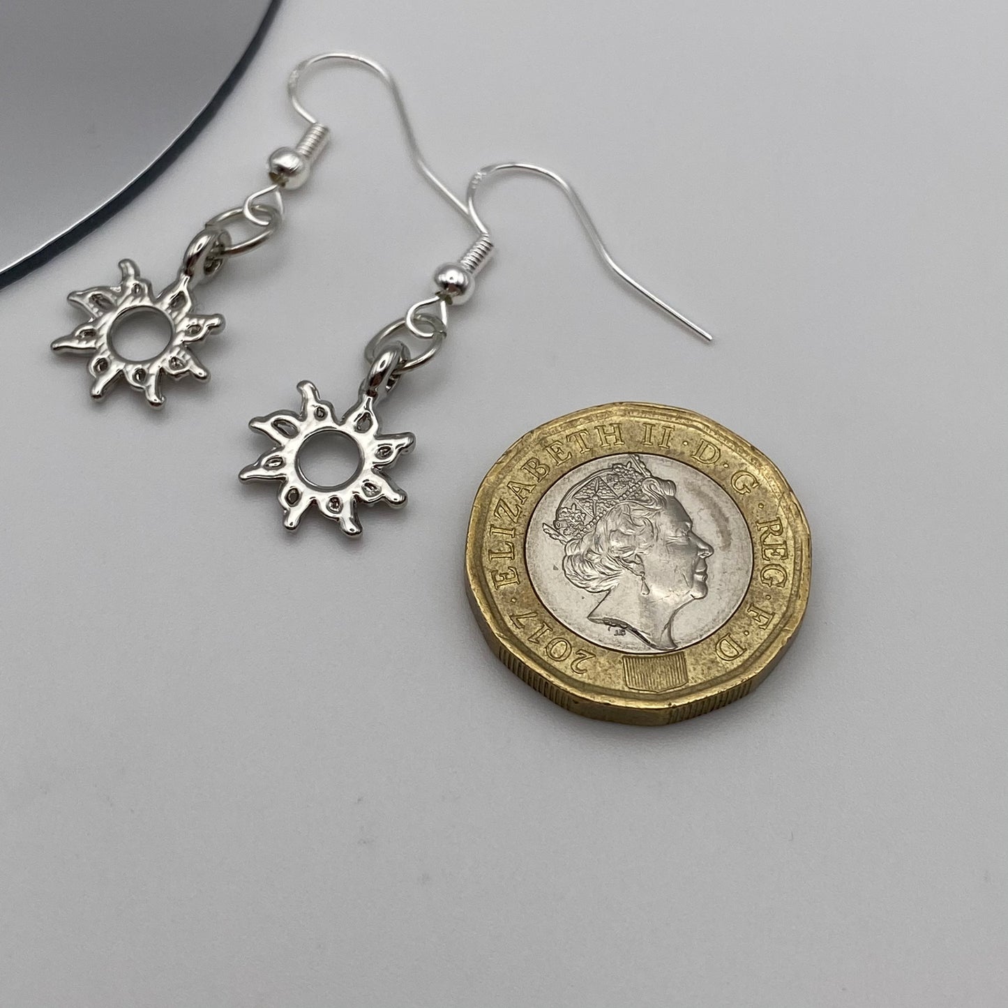 Small Silver Sun Earrings