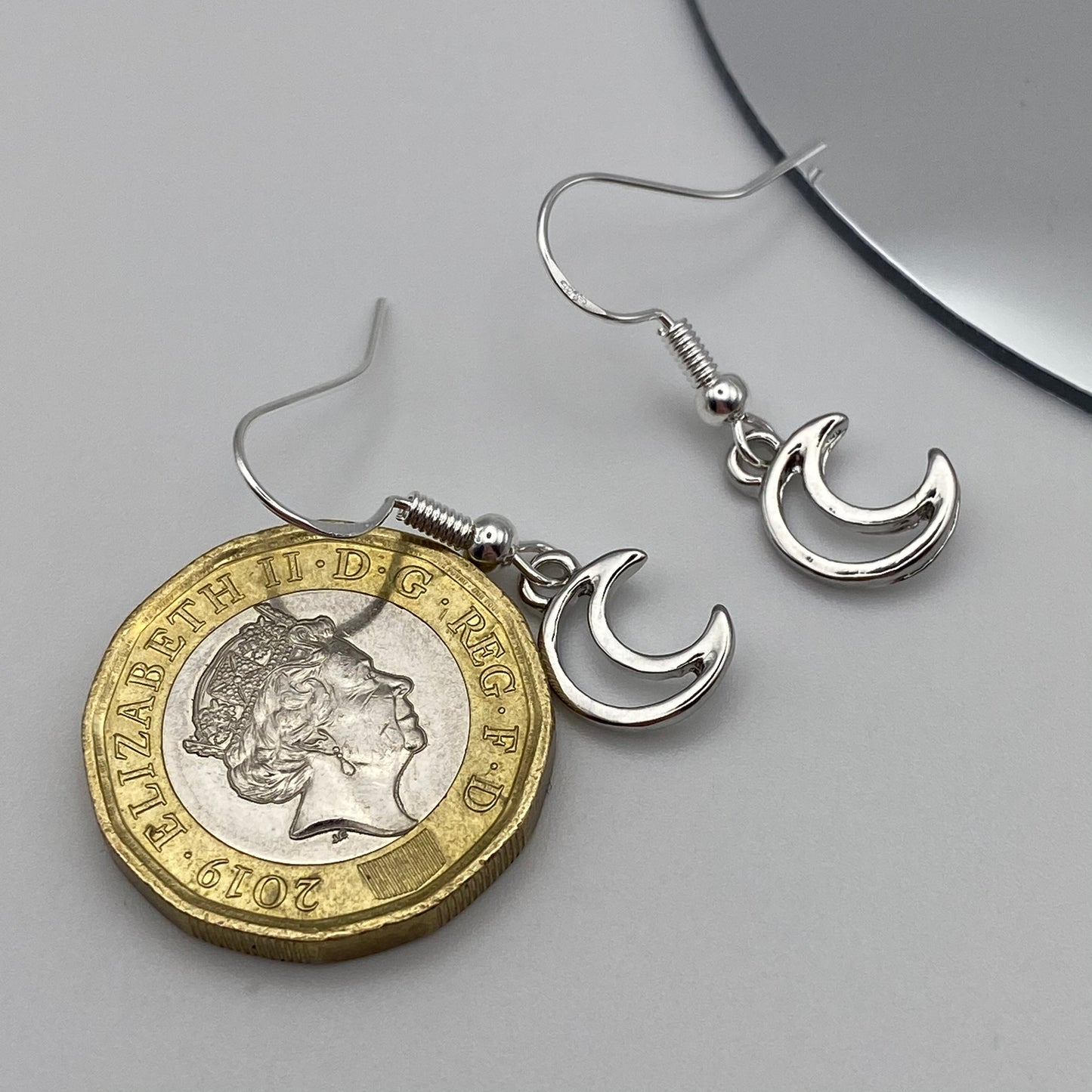 Small Silver Moon Earrings