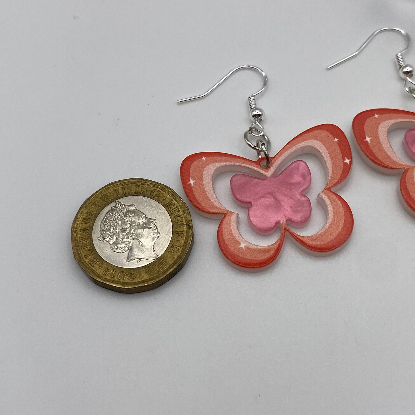 Groovy Pink Butterfly Earrings