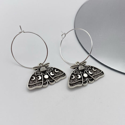 Magic Moth Hoop Earrings