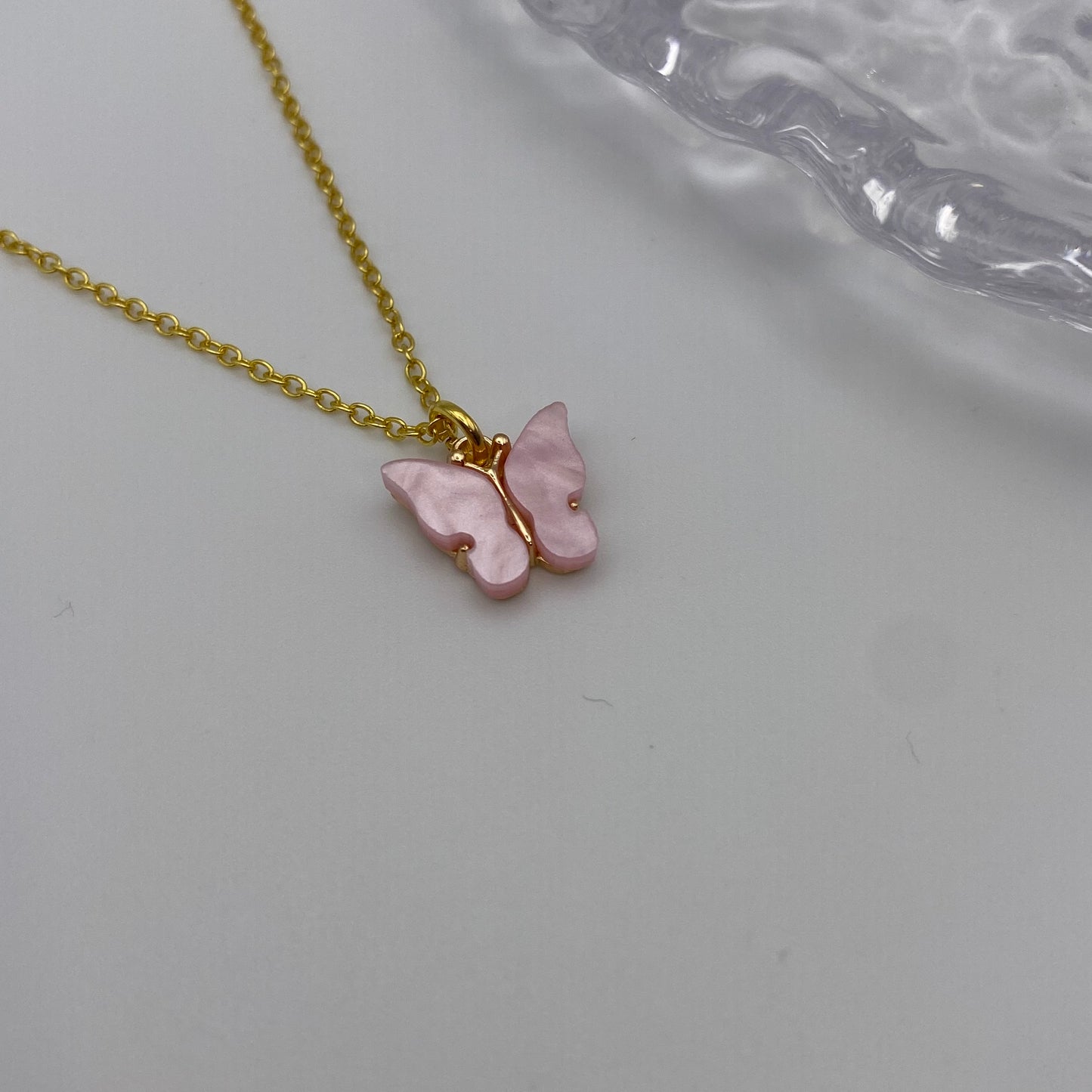 Colourful Butterfly Necklaces Gold