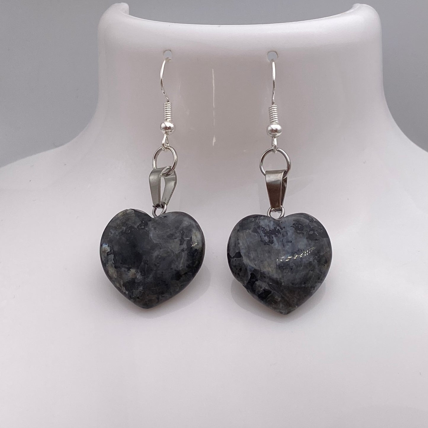 Labradorite Pendant Heart Earrings