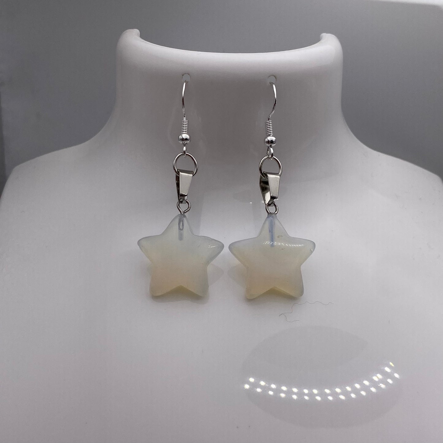 Opal Star Pendant Earrings