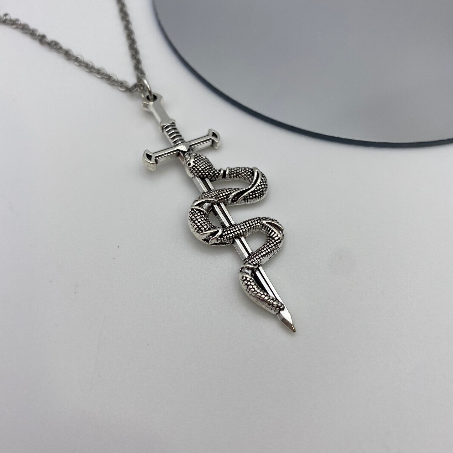 Snake on a Sword Necklace