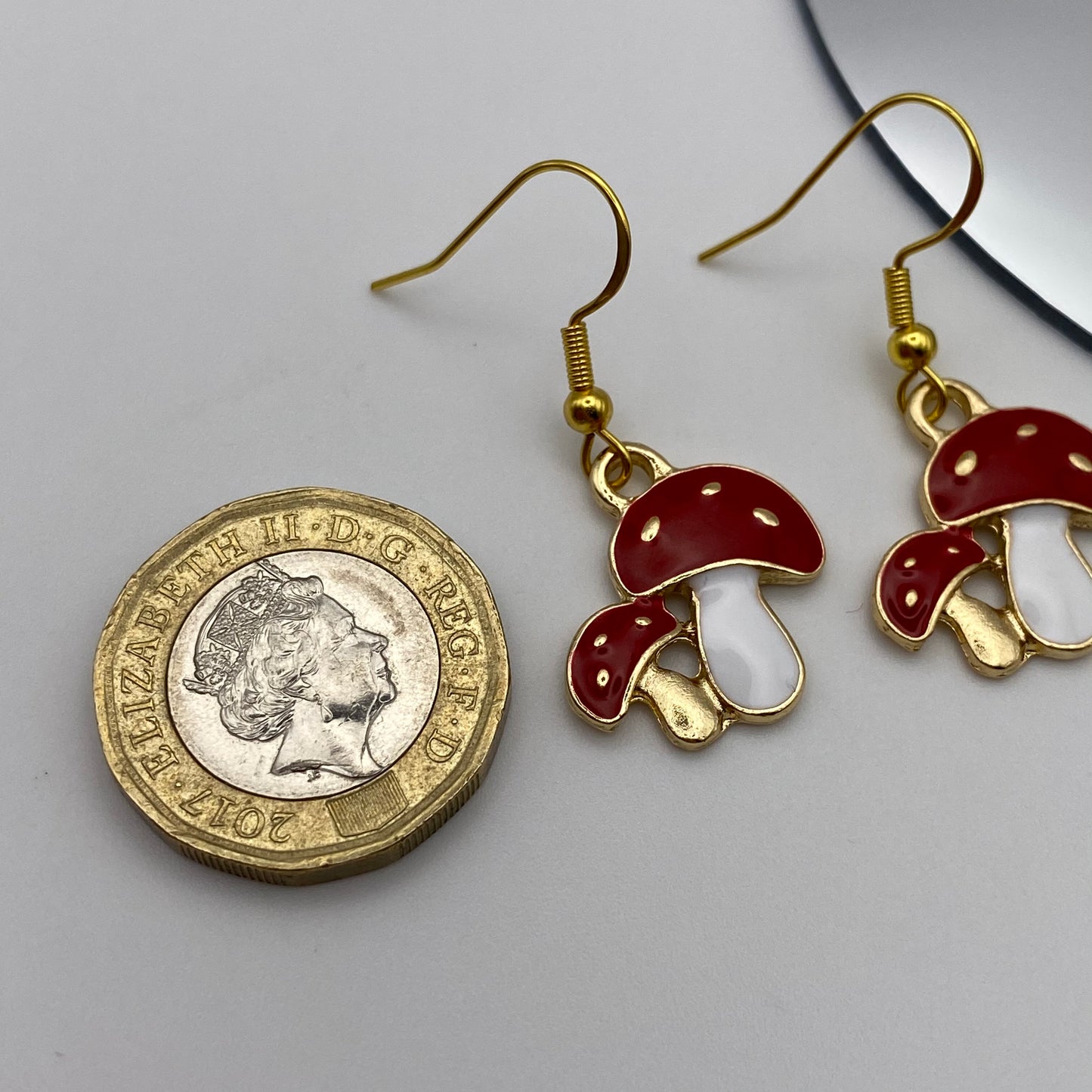 Gold Mushroom Earrings
