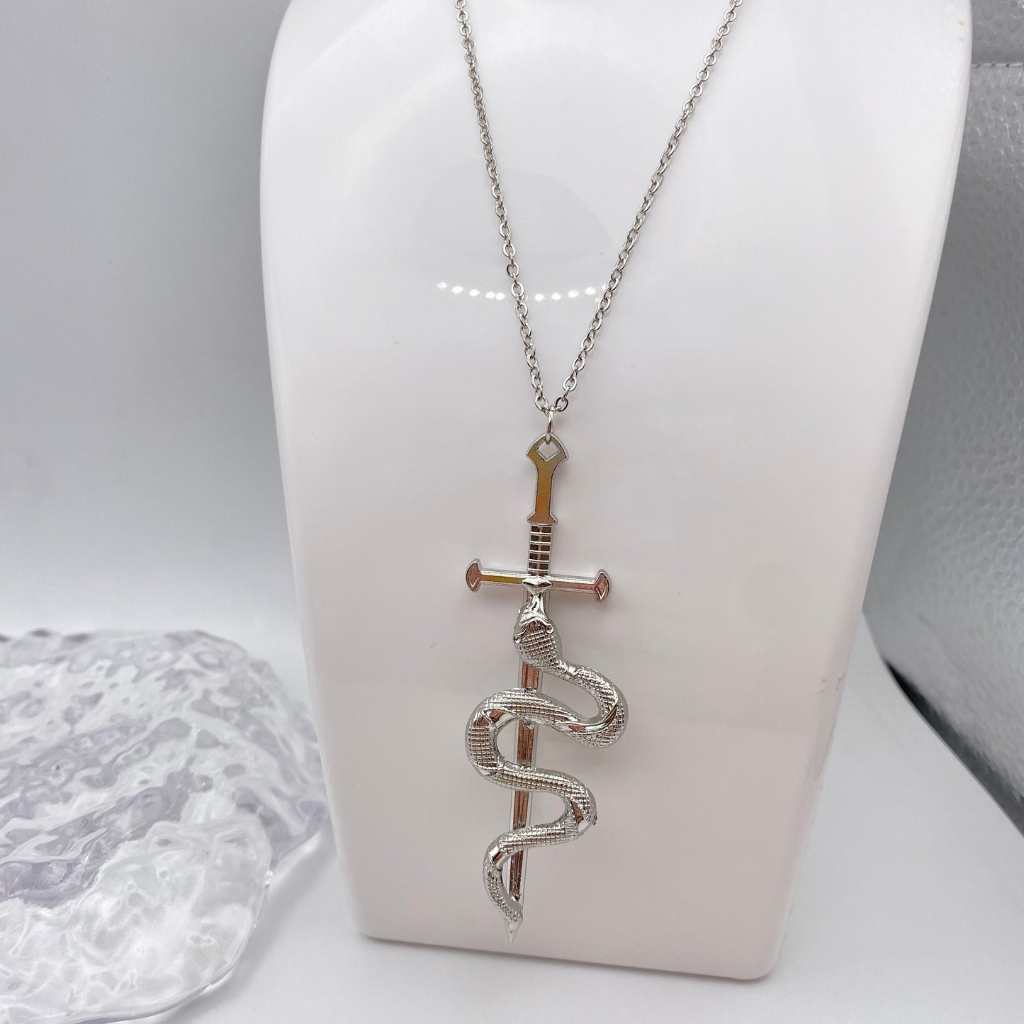 Snake on a Sword Necklace