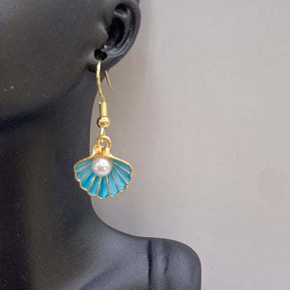 Blue Shell Earrings