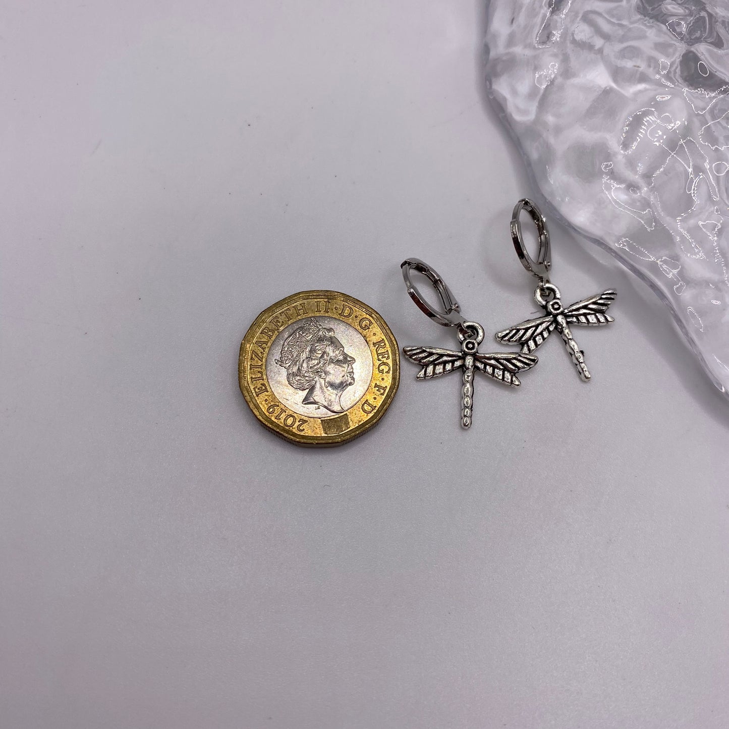 Small Dragonfly Huggie Hoop Earrings