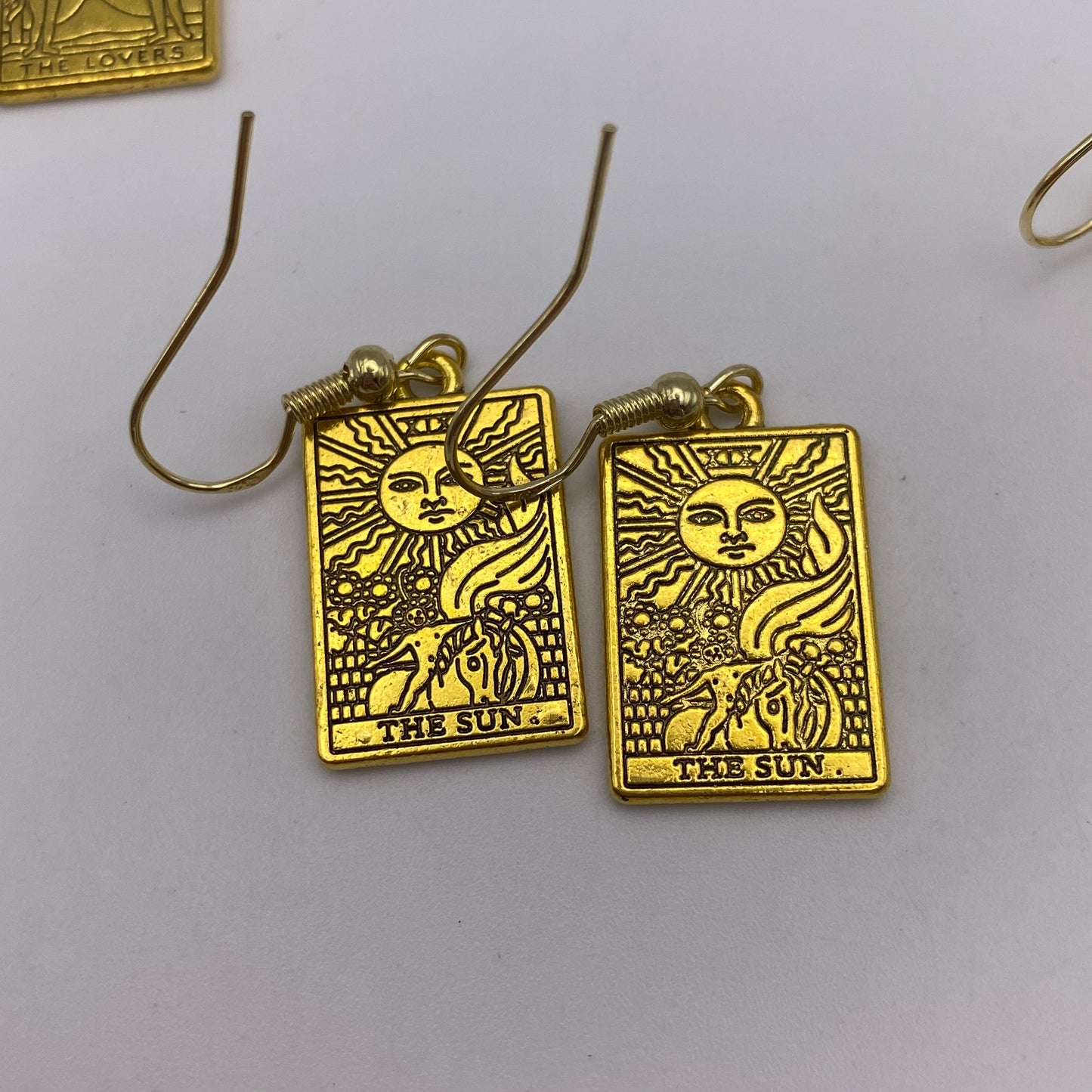 Gold Image Tarot Card Earrings