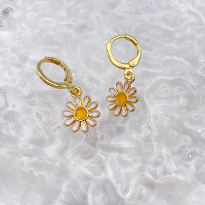 Daisy Huggie Hoop Earrings