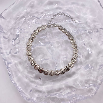 Silver Heart Burst Bracelet