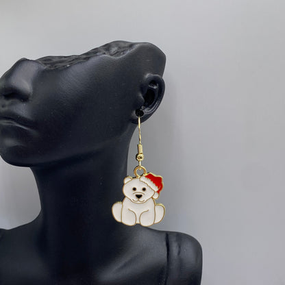 Santa Polar Bear Earrings