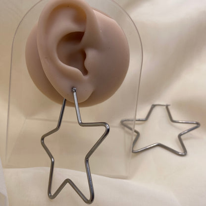 Big Star Shape Hoop Earrings