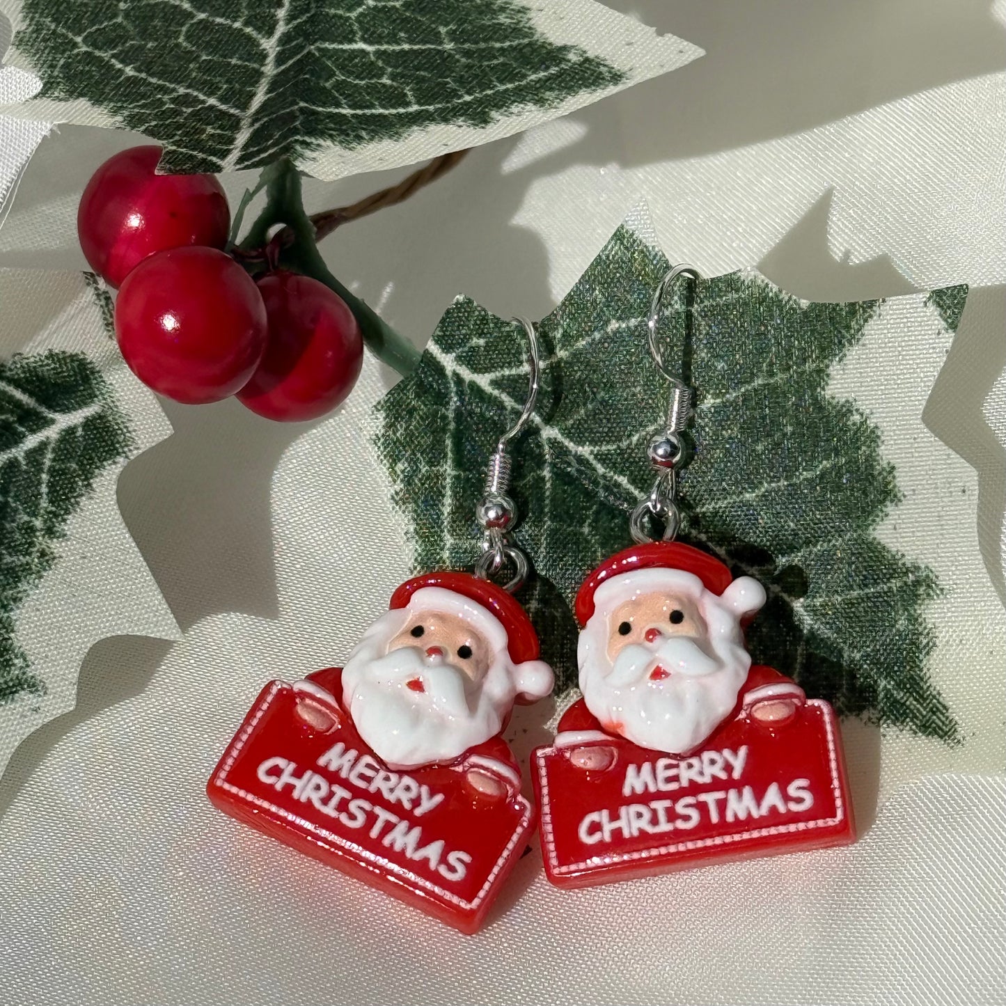 Red Santa Earrings