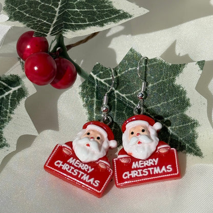 Red Santa Earrings