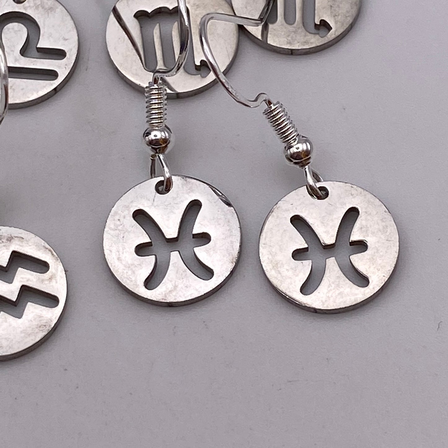 Silver Solid Star Sign Earrings