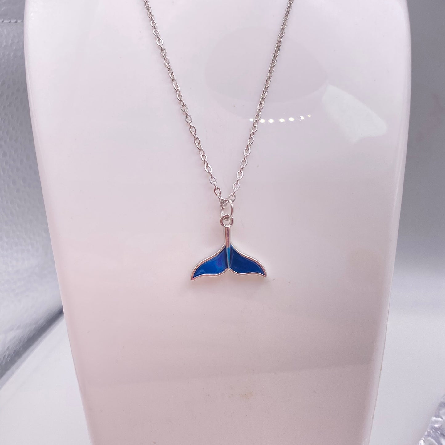 Blue Whale Tail Fin Necklace