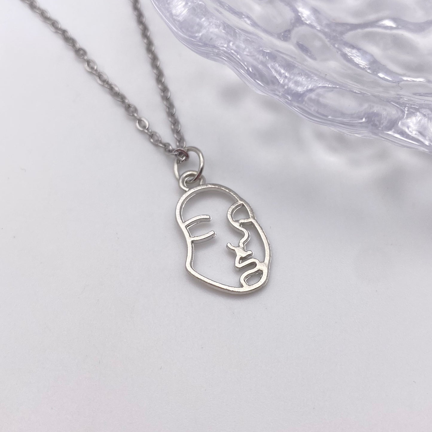 Line Face Necklace