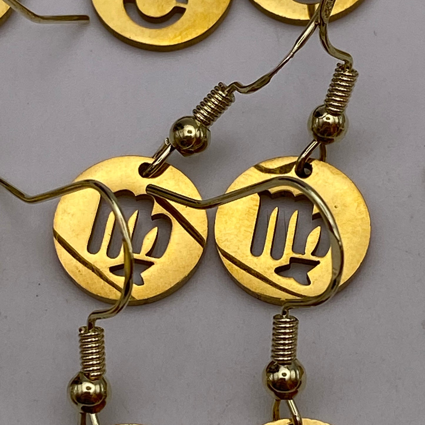 Gold Solid Star Sign Earrings