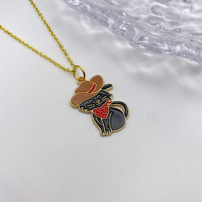 Cowboy Cat Necklace