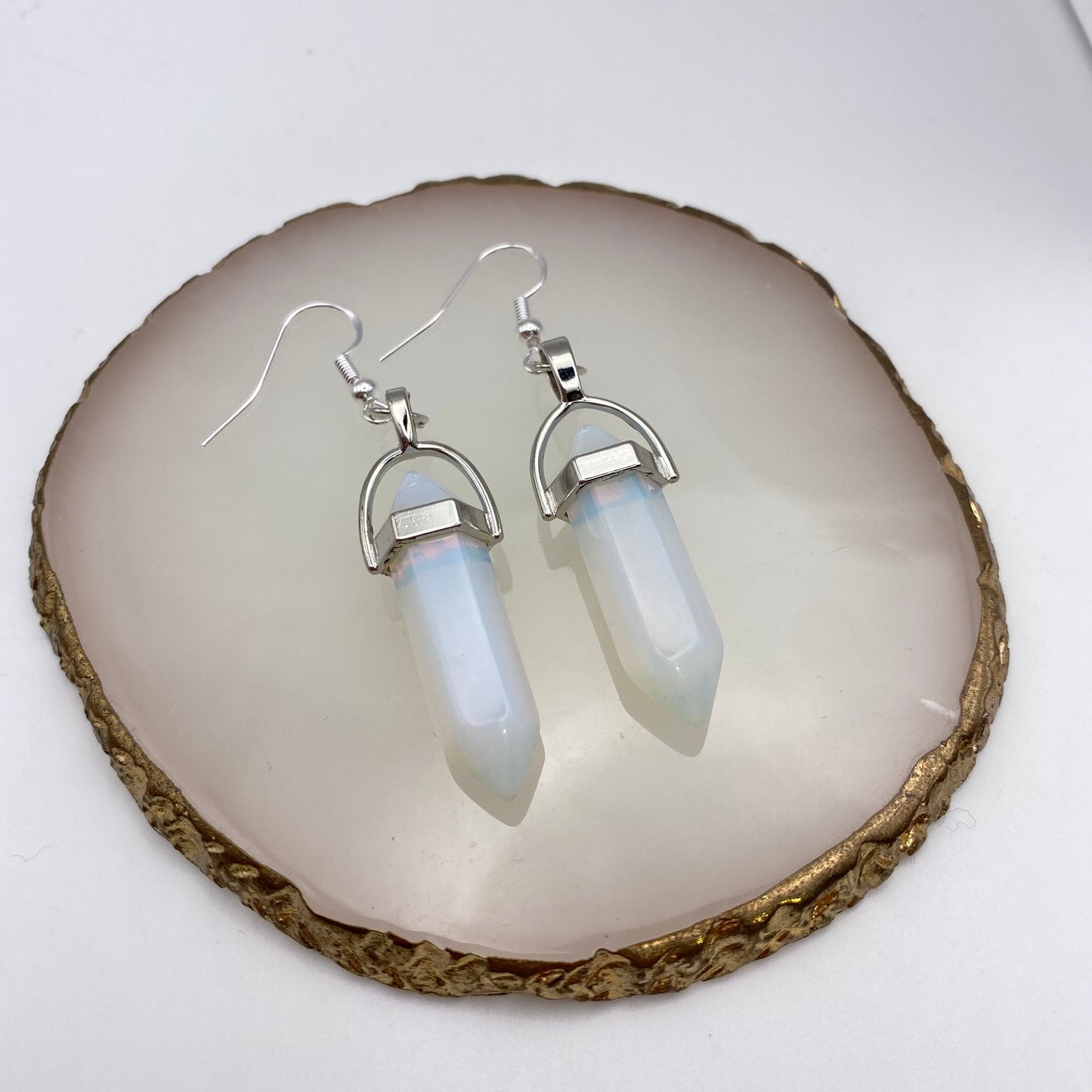 Opalite Crystal Pendant Earrings