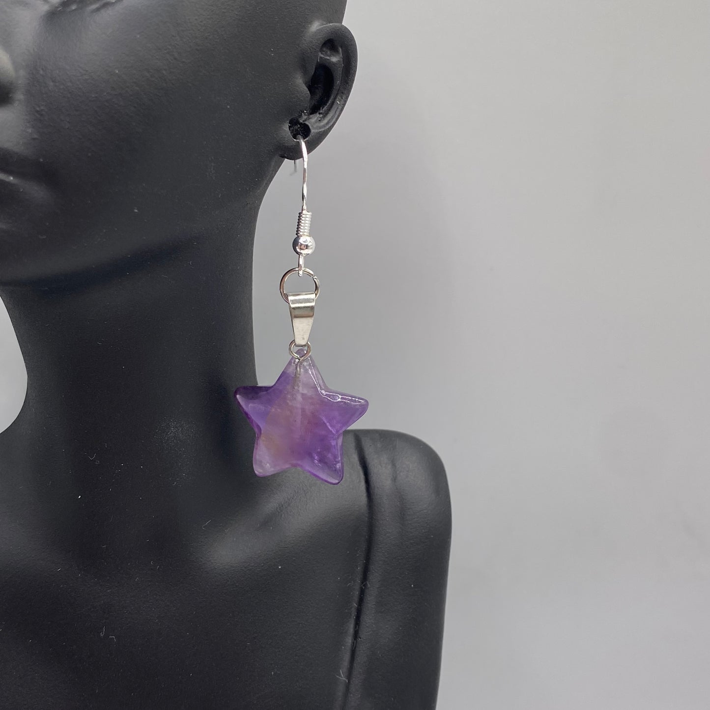 Amethyst Star Pendant Earrings