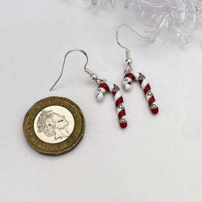 Small Red and White Earrings