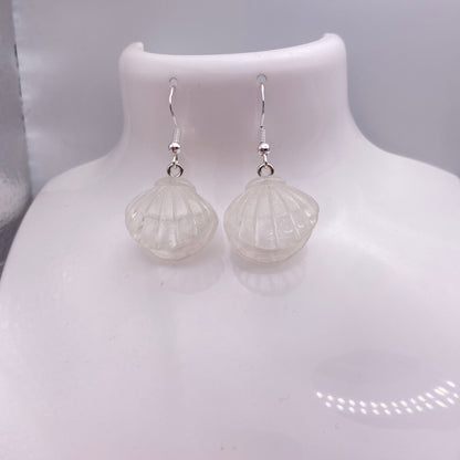 Chunky Clam Shell Pearl Earrings