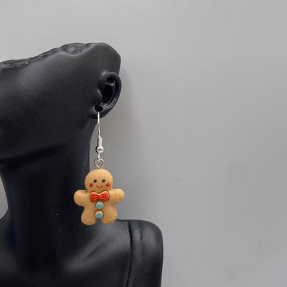 Brown Gingerbread Man Earrings