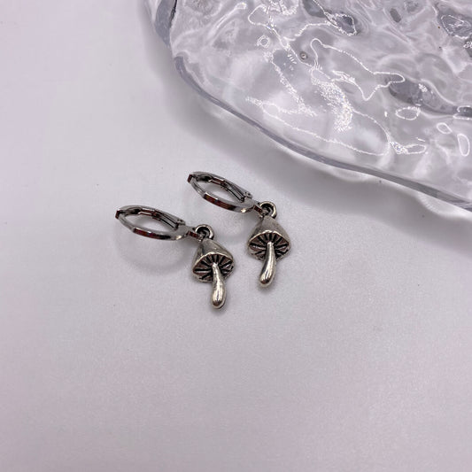 Small Mushroom Huggie Hoop Earrings