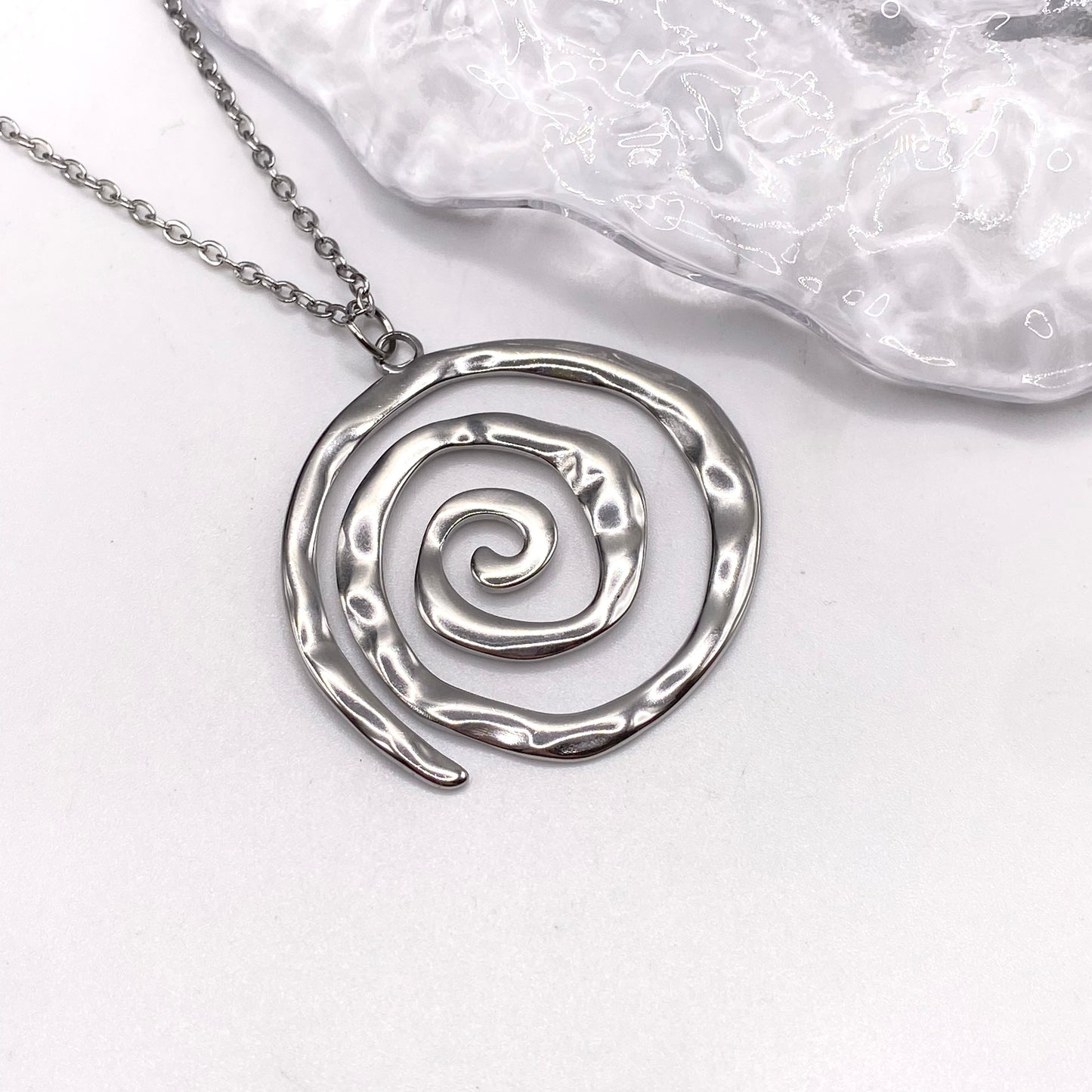 Big Rebirth Swirl Symbol Necklace