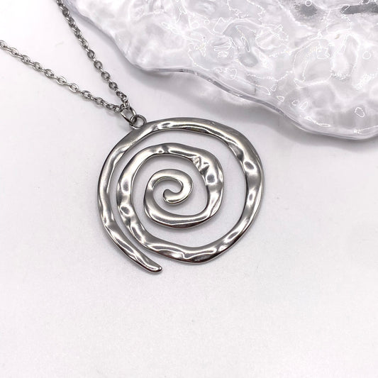 Big Rebirth Swirl Symbol Necklace