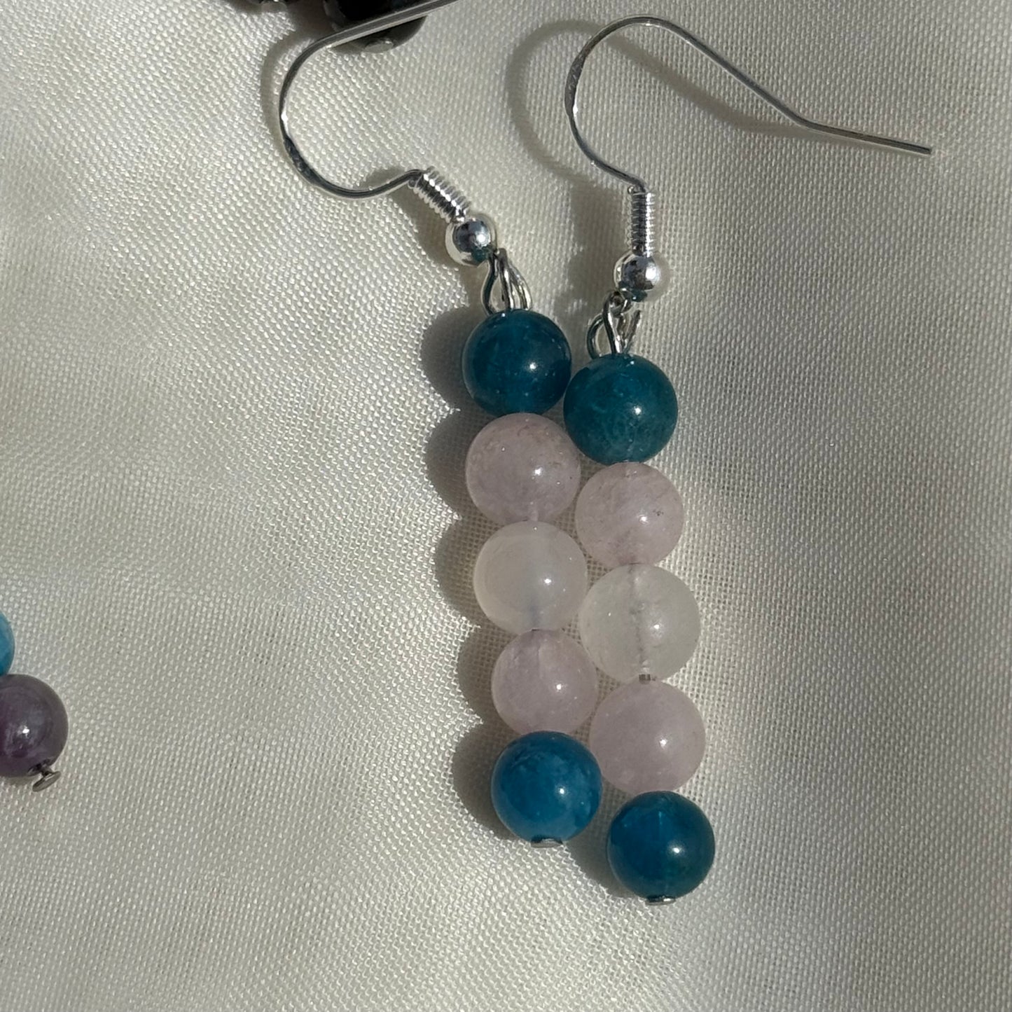 Round Rainbow Crystal Earrings