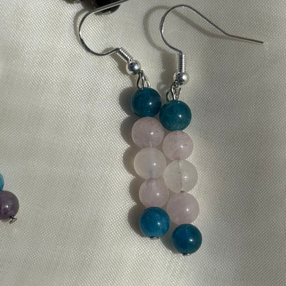 Round Rainbow Crystal Earrings