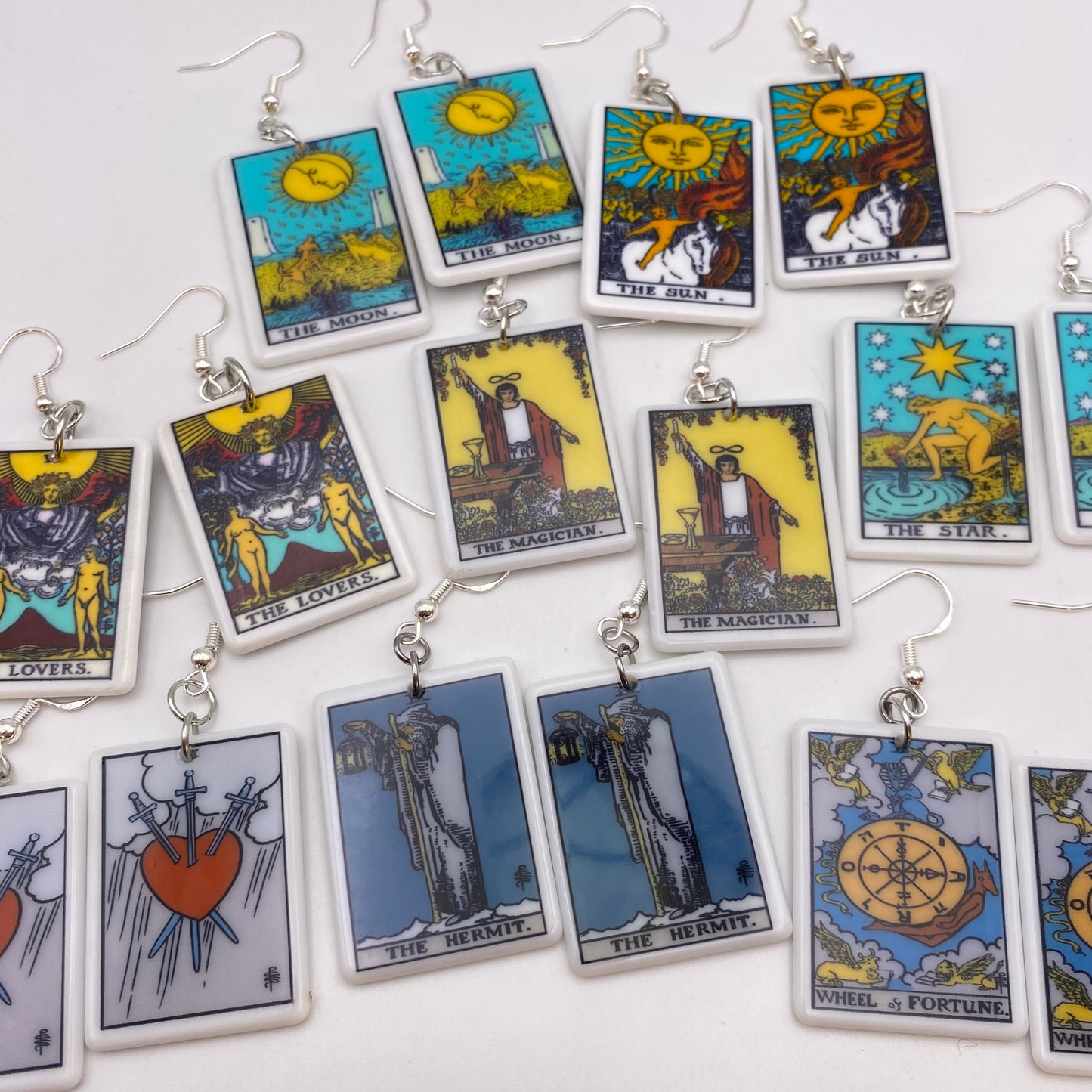 Colourful Tarot Card Earrings