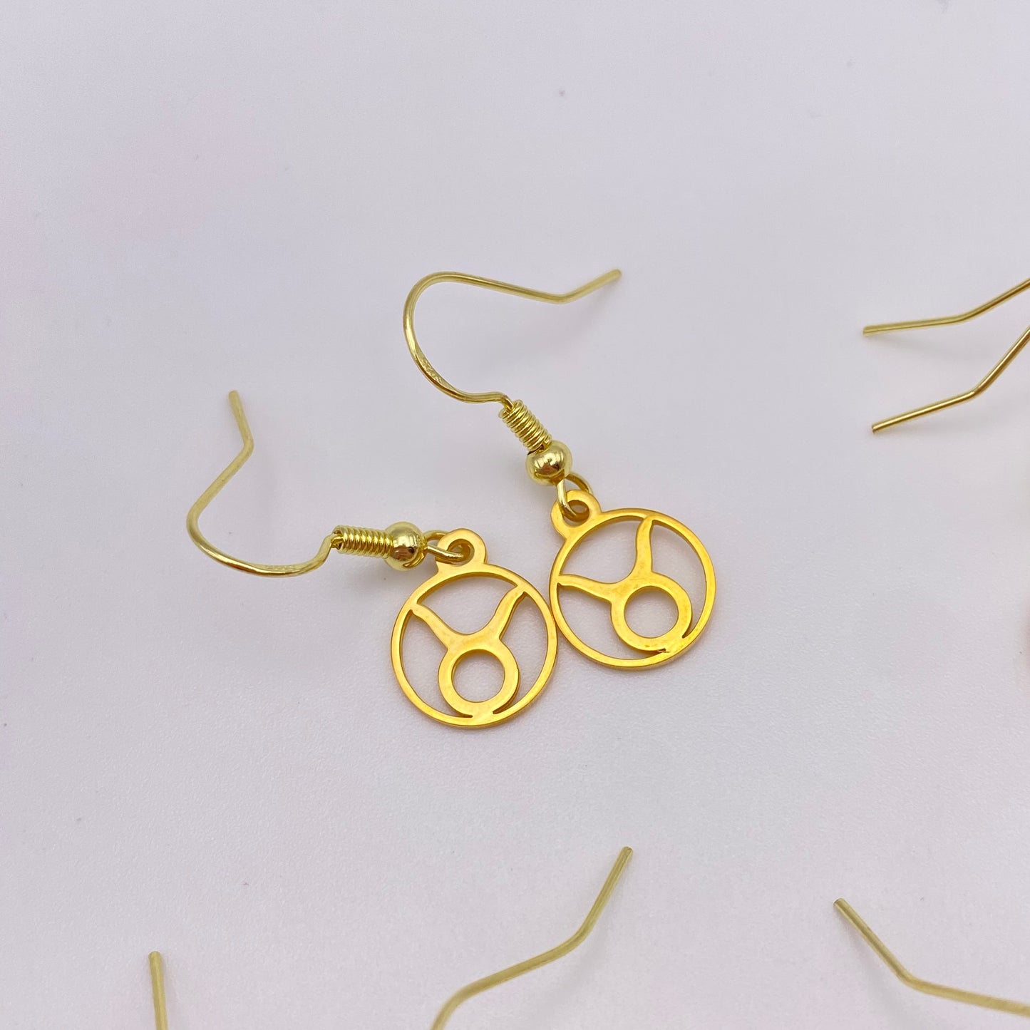 Gold Hollow Star Sign Earrings