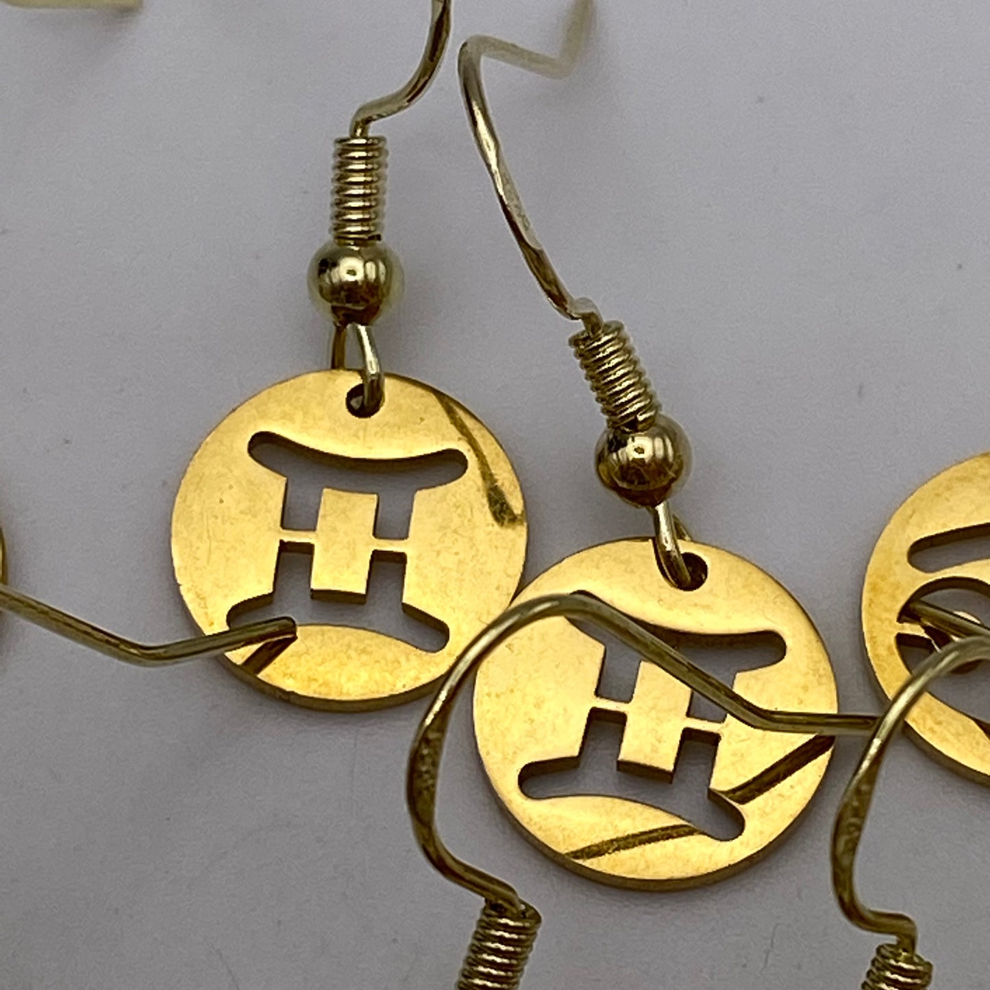 Gold Solid Star Sign Earrings