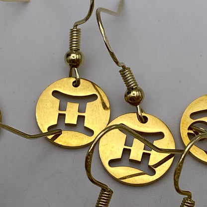Gold Solid Star Sign Earrings