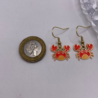 Gold Crab Earrings