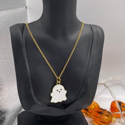 Cute Gold Ghost Necklace