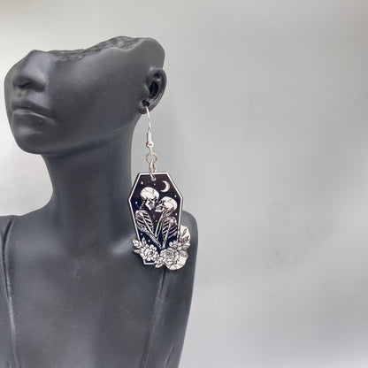 Skeleton Lovers Coffin Earrings
