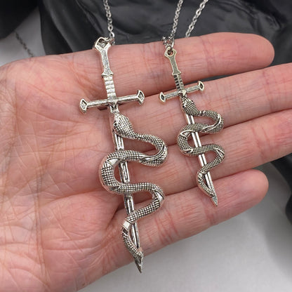 Snake on a Sword Necklace
