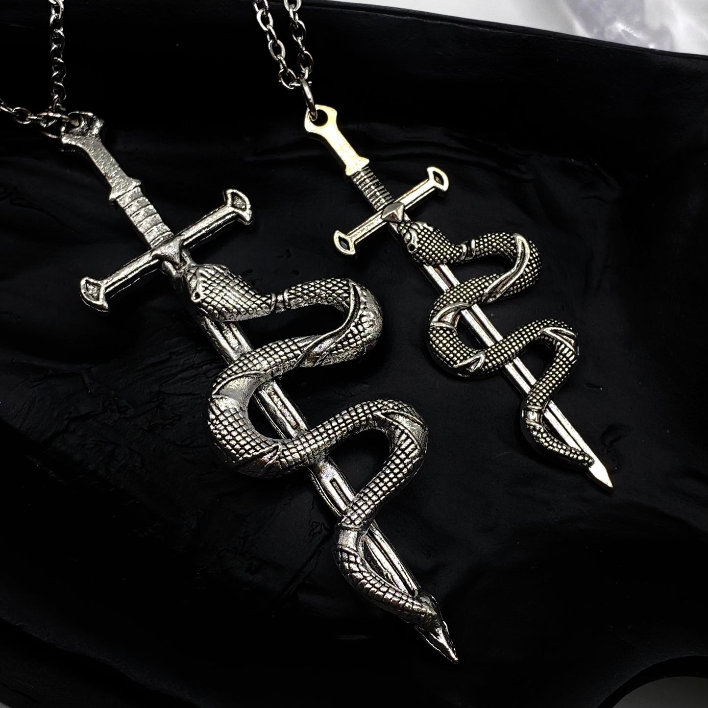 Snake on a Sword Necklace