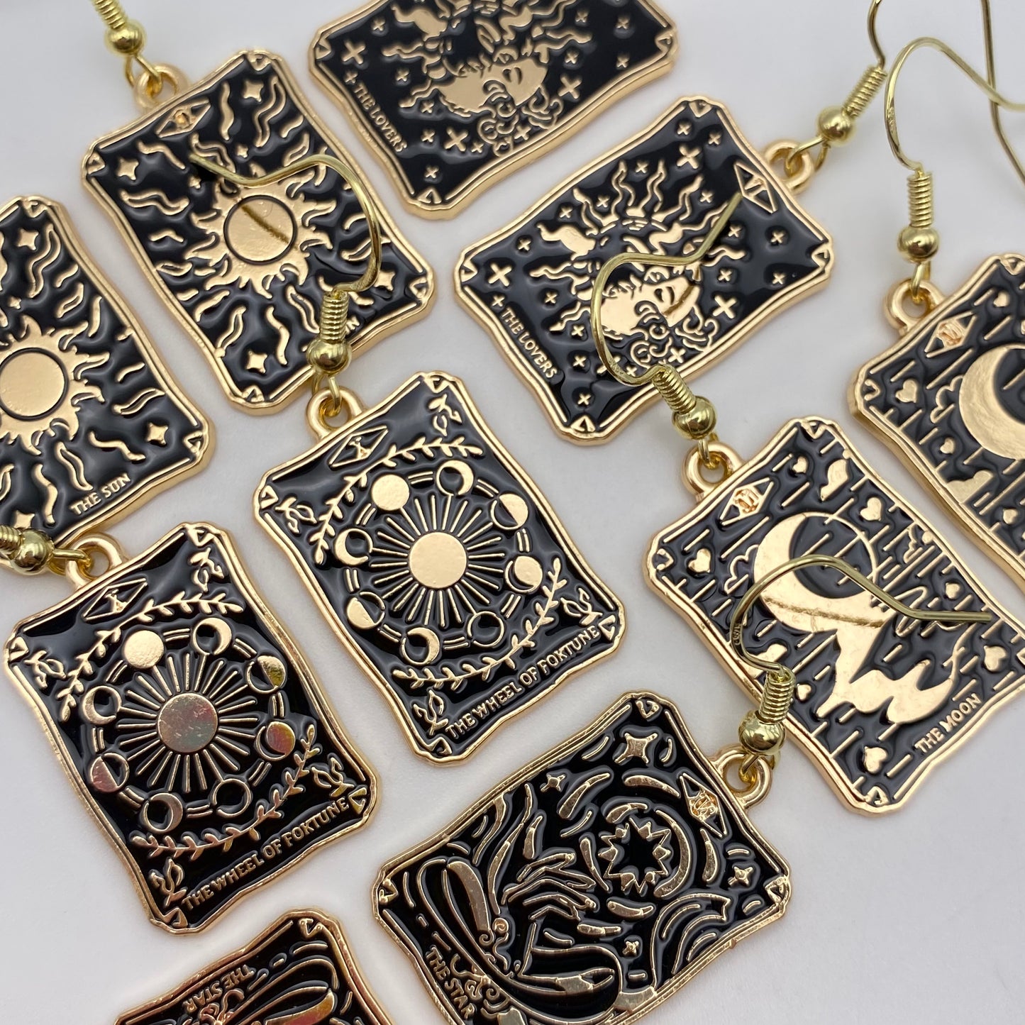 Gold Image Tarot Card Earrings