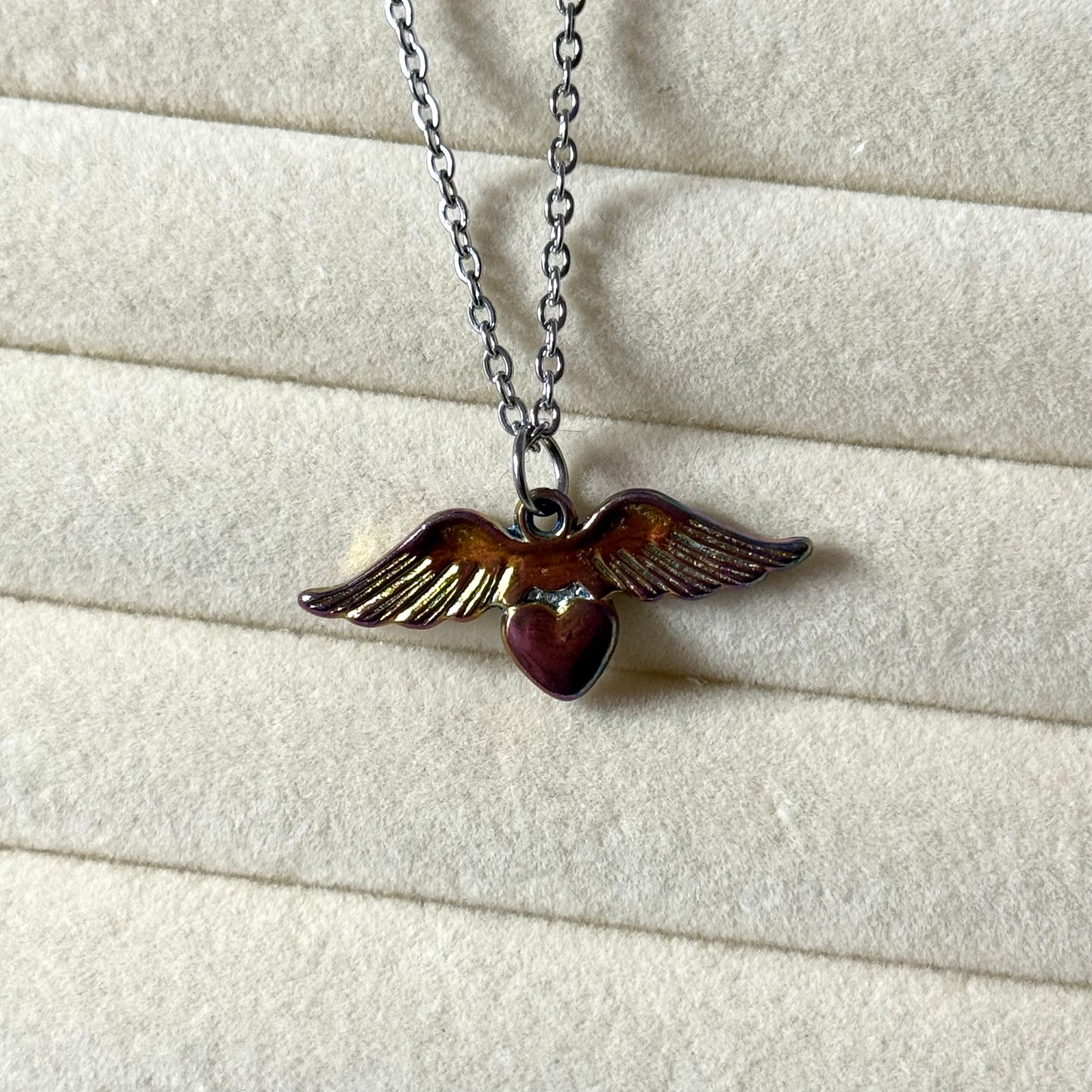 Colourful Flying Heart Necklace