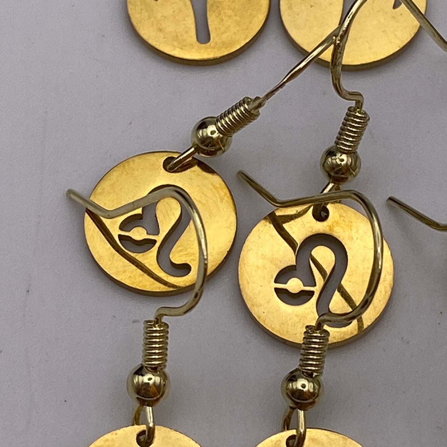 Gold Solid Star Sign Earrings